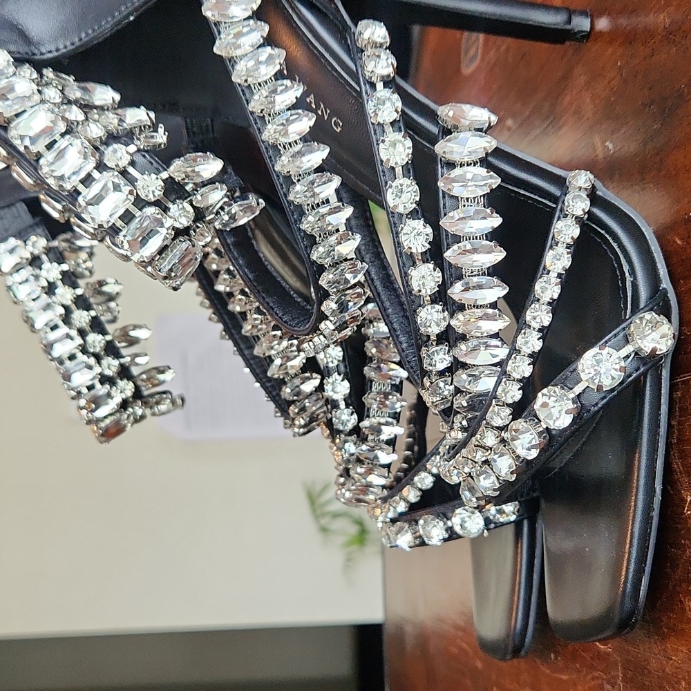 Azalea Wang Datura Embellished Black Stilleto heels - Akira NWOT